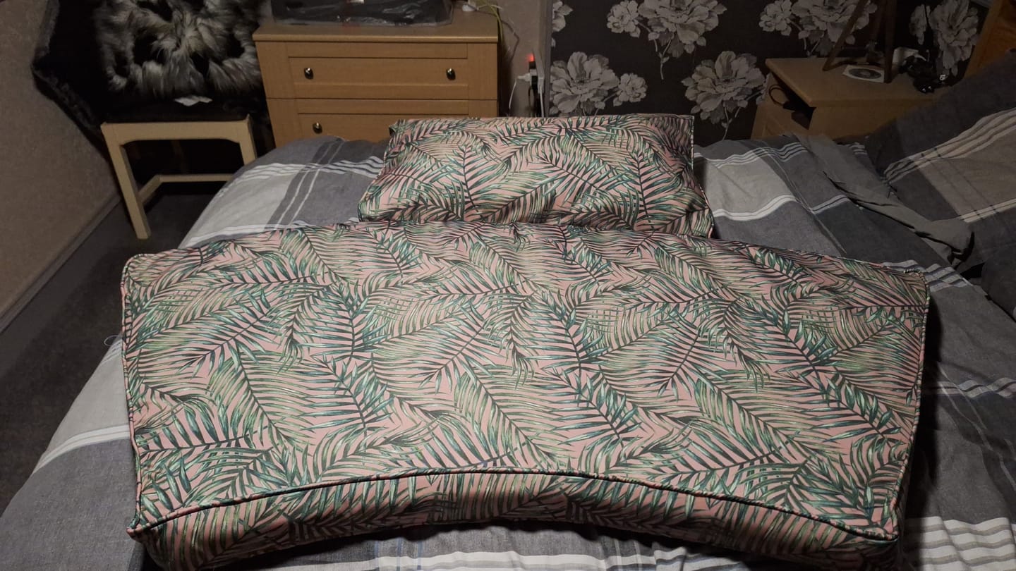 Customer photo review of Tropical Leaves Water Resistant Fabric