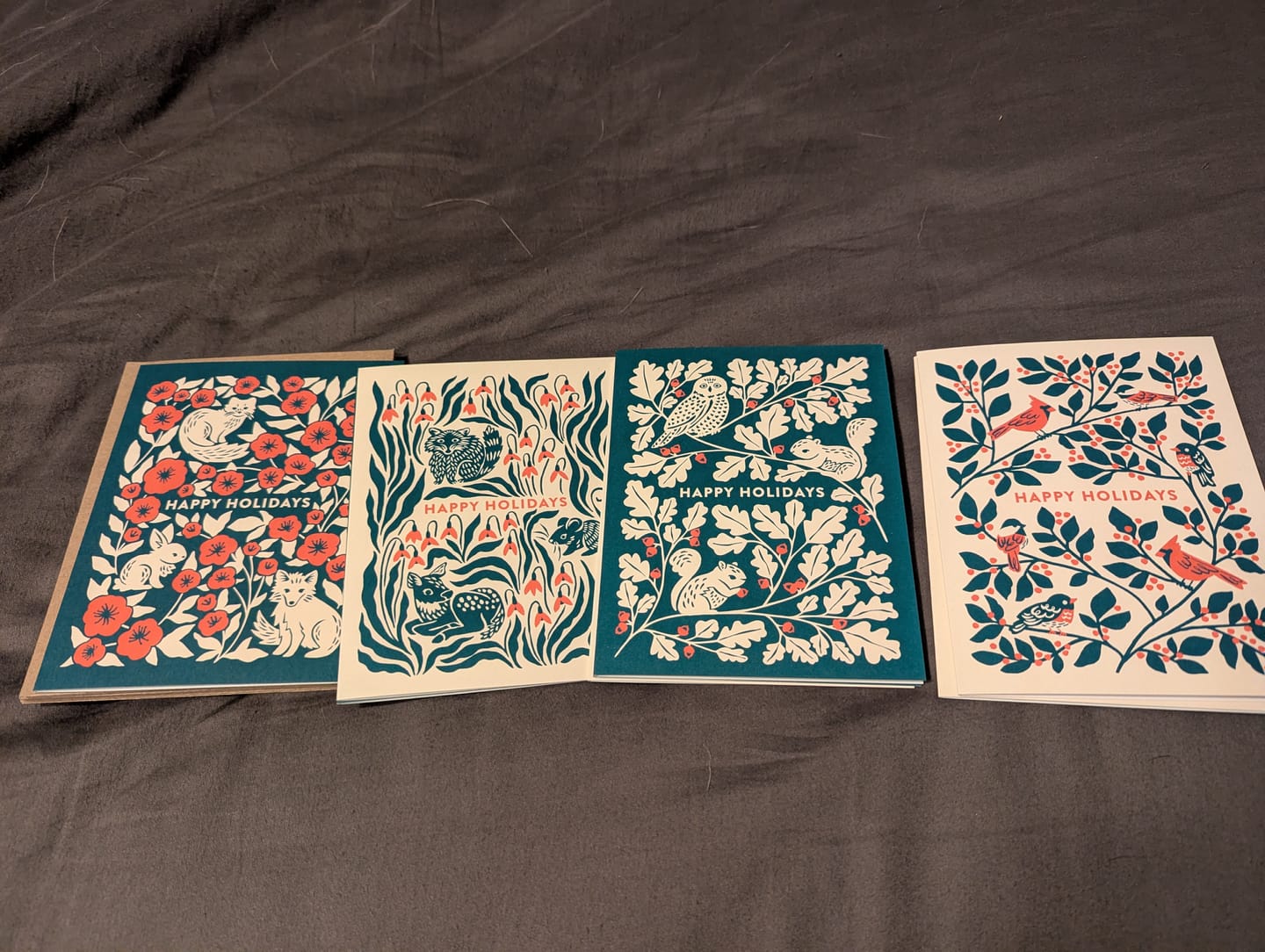 Customer photo review of Woodland Animal Holiday Card Set