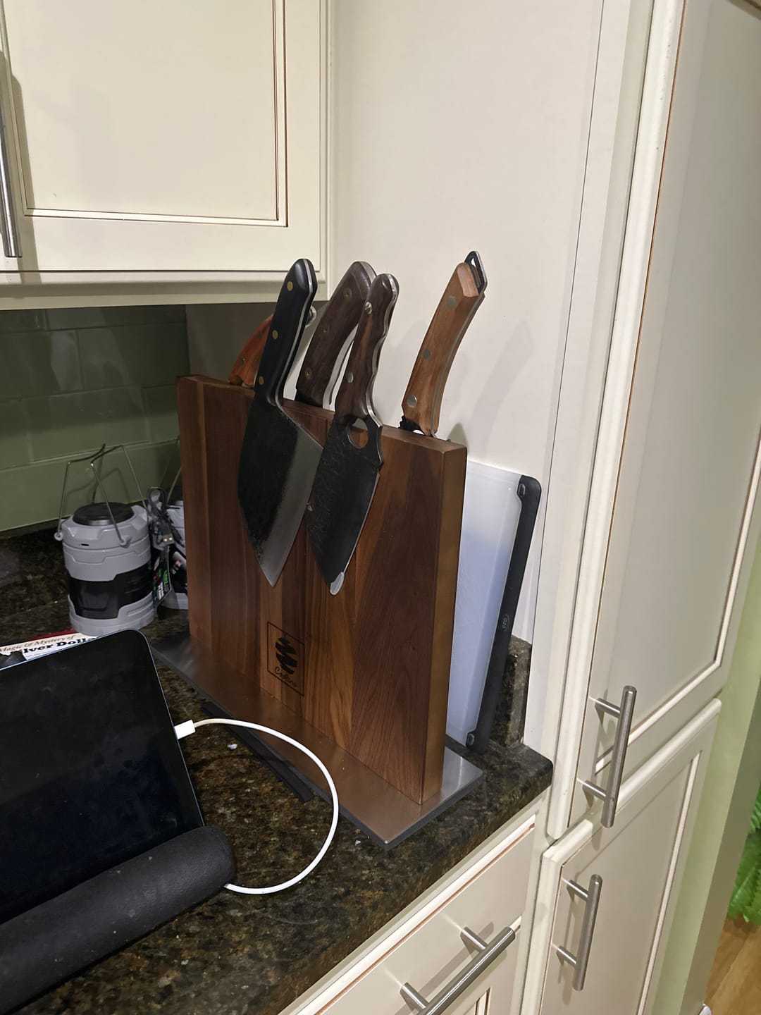 Customer photo review of Walnut Magnetic Knives Holder