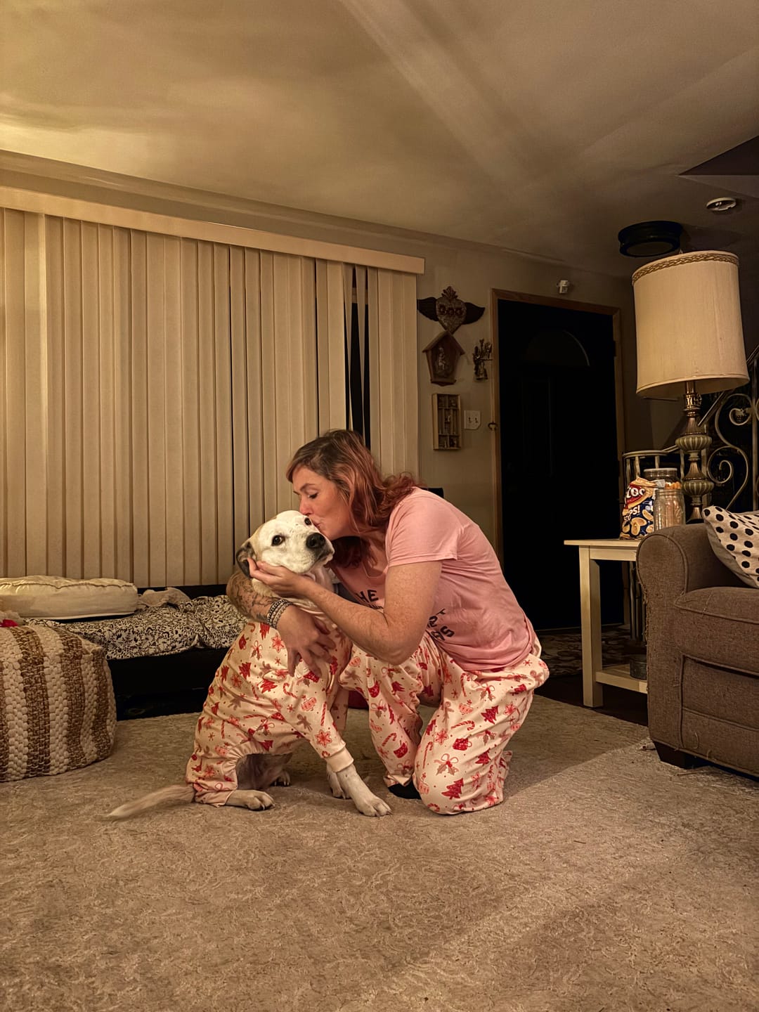 Customer photo review of Dog Christmas Pajama - Candy Cane