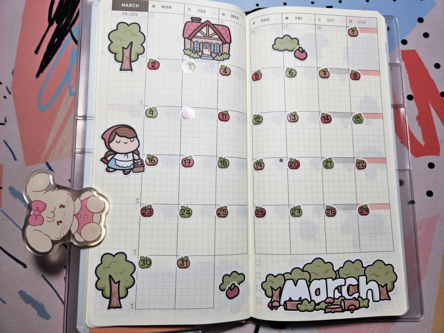 Customer photo review of Numbers - Red Riding Hood  Planner Stickers