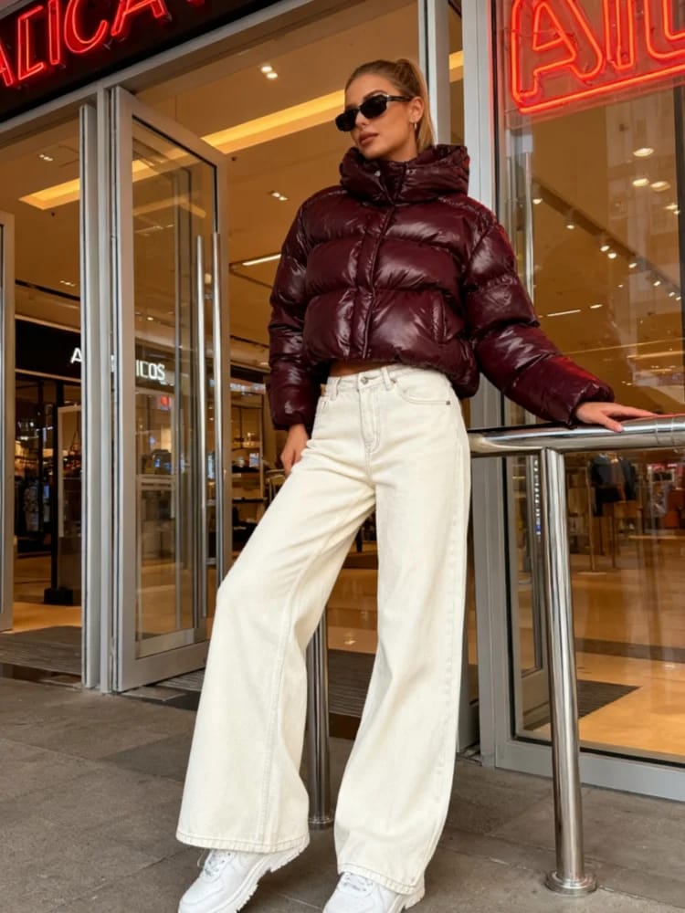 Customer photo review of Jade Crop Puffer Jacket