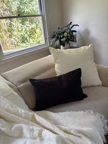 Customer photo review of Wood Slab Black Lumbar Cushion 35 x 53cm