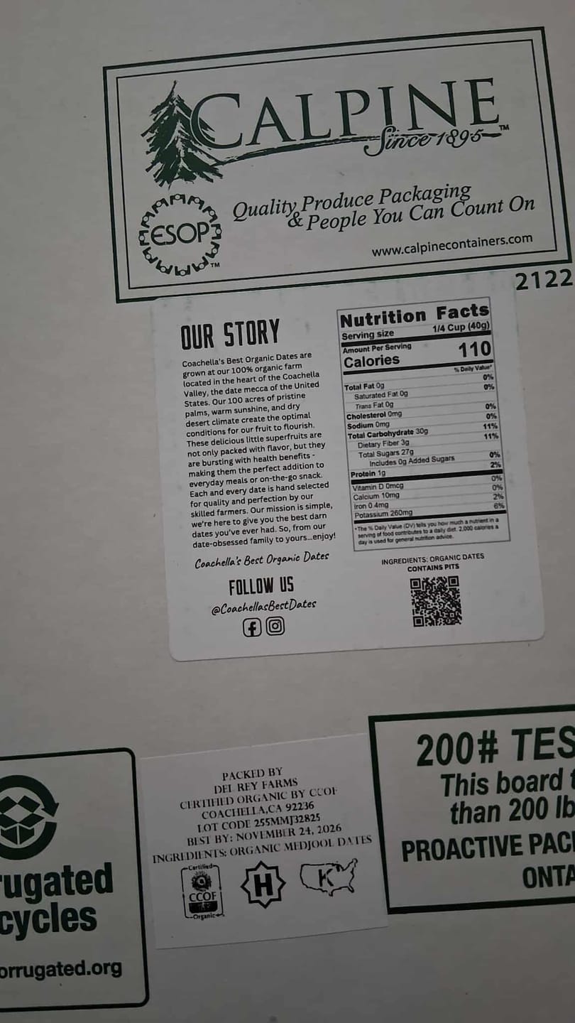 Customer photo review of Organic Medjool Cooking Dates Box