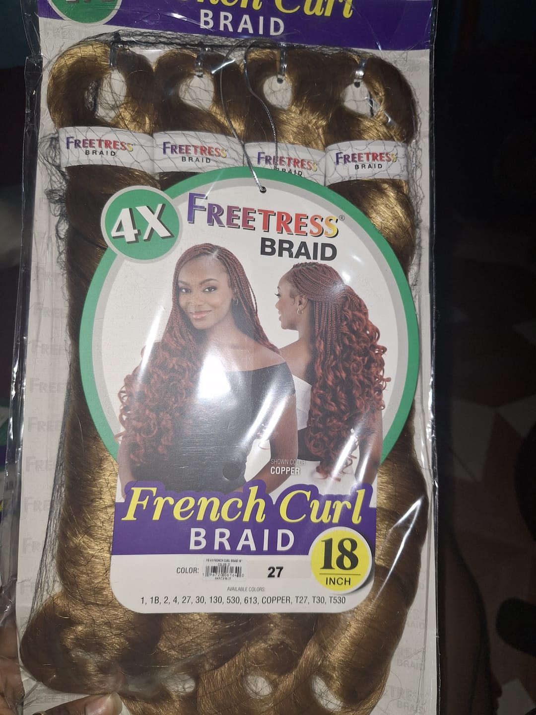 Customer photo review of Freetress Pre-Stretched Braid - 4X FRENCH CURL BRAID 18"
