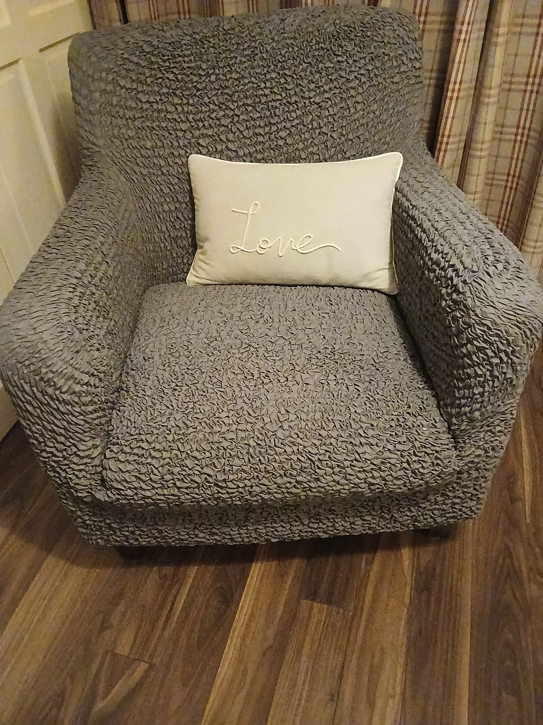Customer photo review of Arm Chair Cover - Charcoal, Microfibra Collection