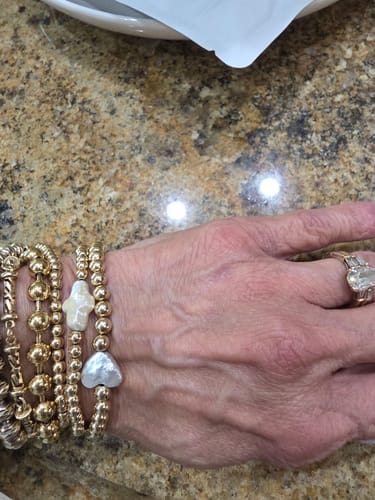 Customer photo review of pearl heart juno bracelet (5mm)
