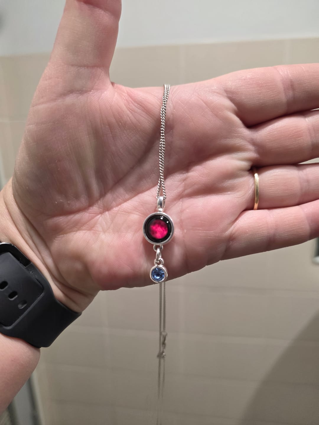 Customer photo review of The Birthstone Satellite Necklace