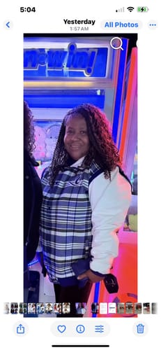 Customer photo review of ZETA VARSITY JACKET- LEATHER SLEEVES-Final sale