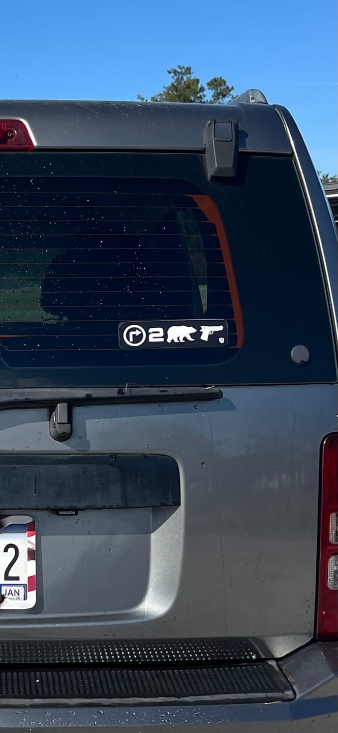 Customer photo review of Right 2 Bear Arms Decal