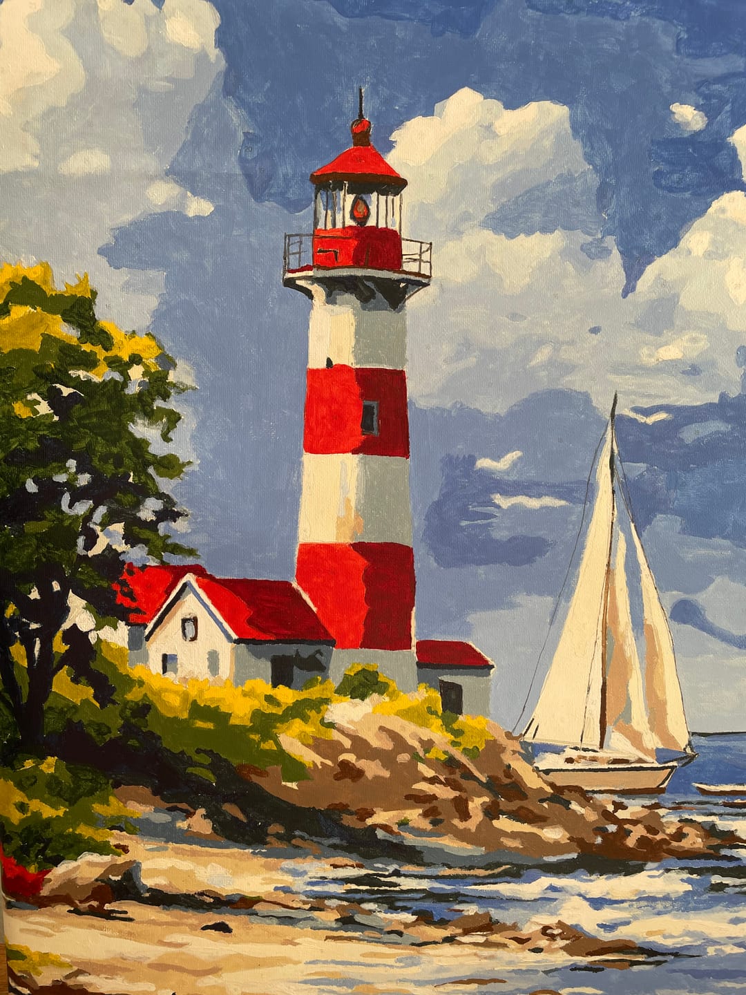 Customer photo review of Malen nach Zahlen - Leuchtturm & Segelboot