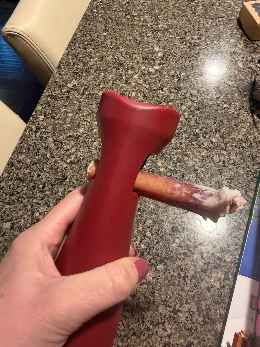 Customer photo review of Bully Stick Safety Holder
