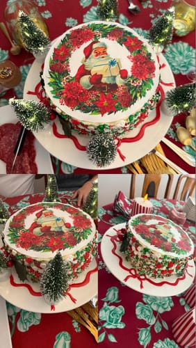 Customer photo review of Retro Santa Christmas  – Pre-cut - Edible Icing Images