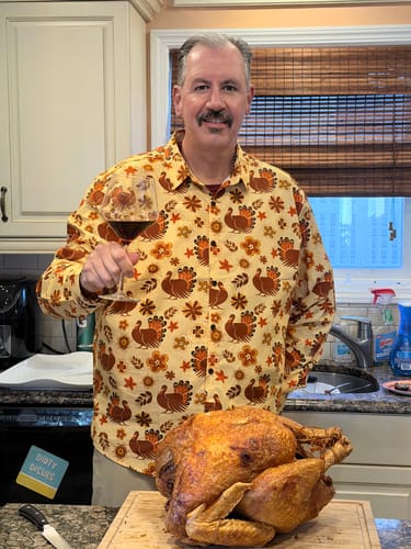 Customer photo review of Men's Thanksgiving Turkey Vintage Cotton Long Sleeve Shirt