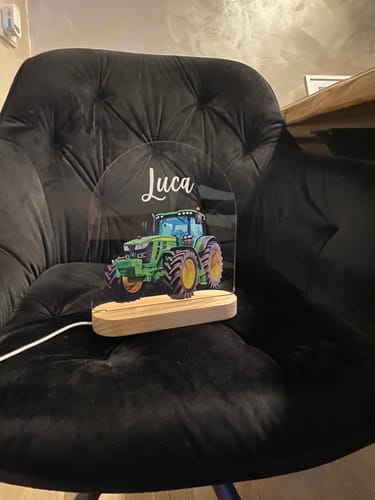 Customer photo review of Traktor Nachtlicht mit eigenem Namen