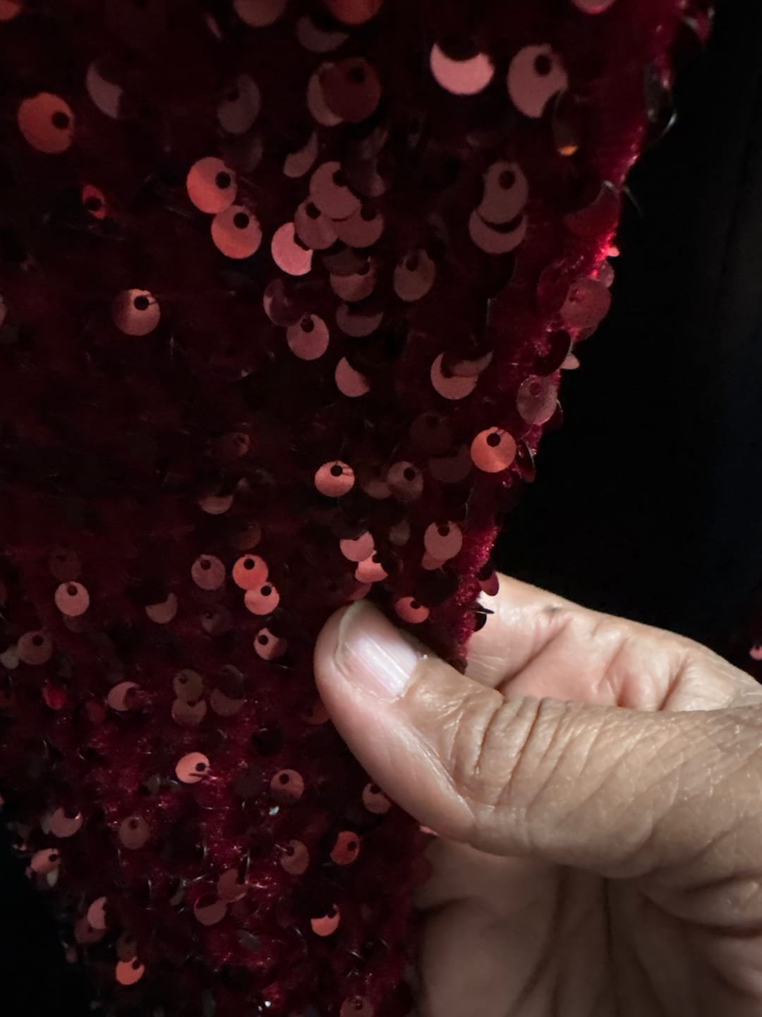 Customer photo review of Sequins Velvet $15.99