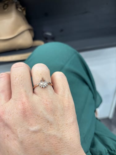 Customer photo review of Morganite & 0.10ct TW Diamond Ring in 9ct Rose Gold
