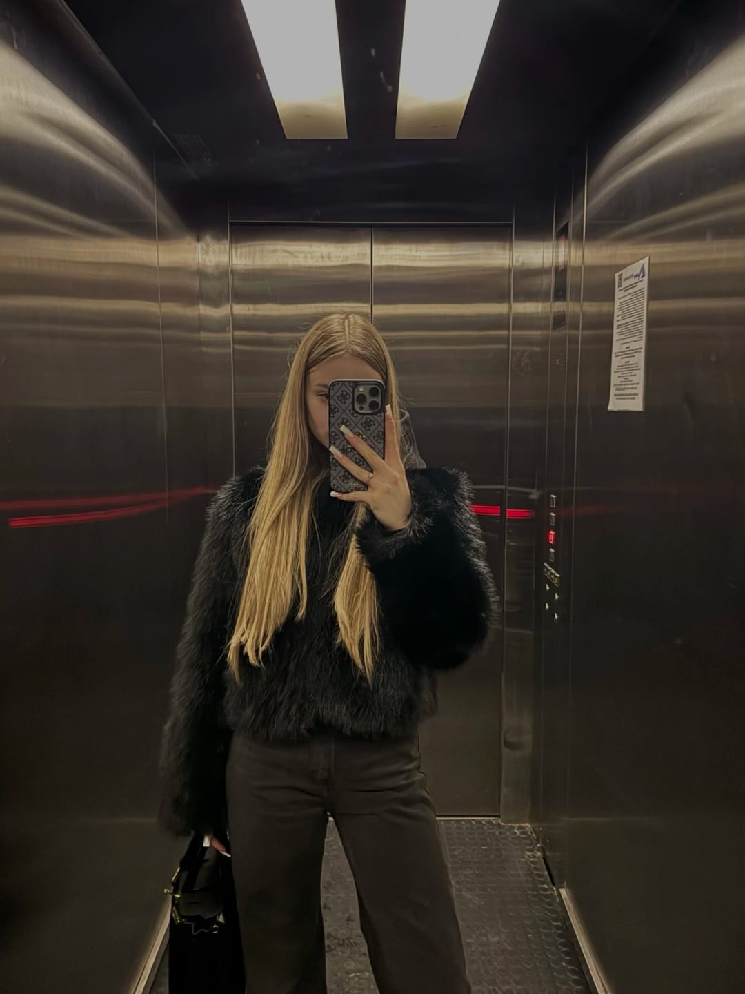 Customer photo review of Maris Cropped Faux Fur Coat