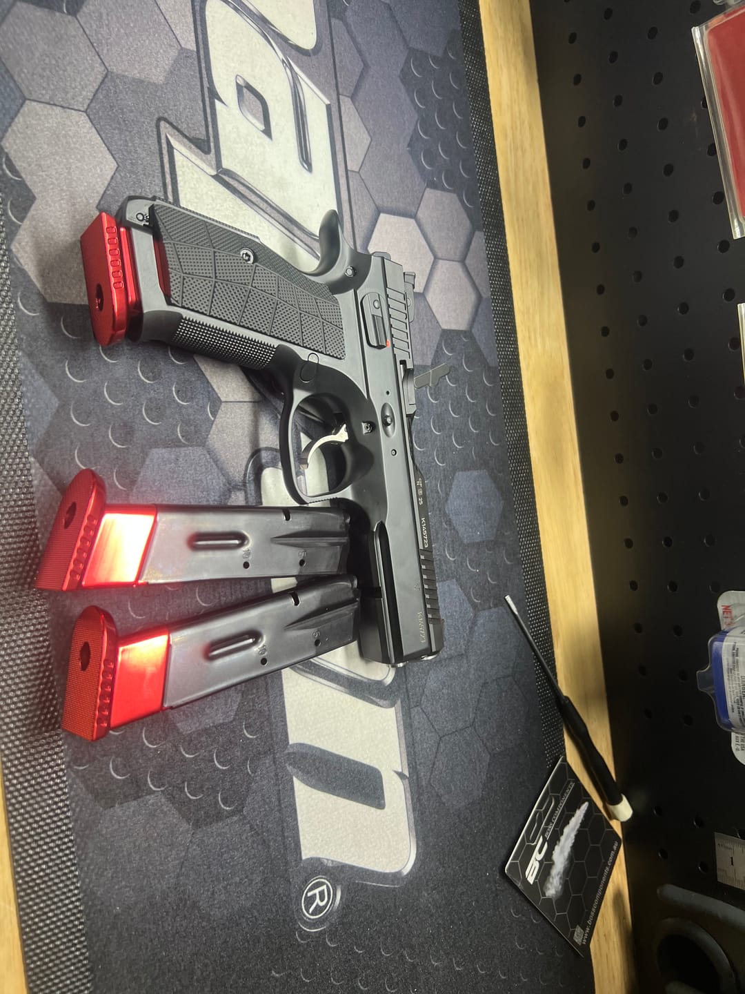 Customer photo review of CZ Shadow 2 Magazine Base Pad (Fits Boss Magwells)