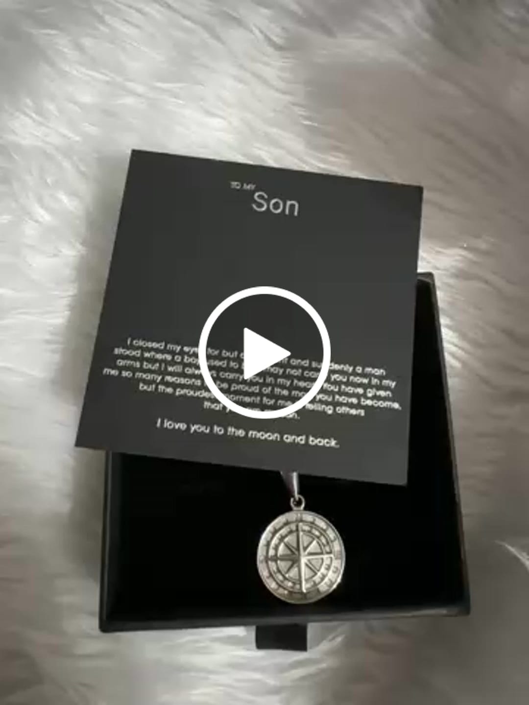 Customer video review of To My Son, Love You To The Moon - Compass Pendant