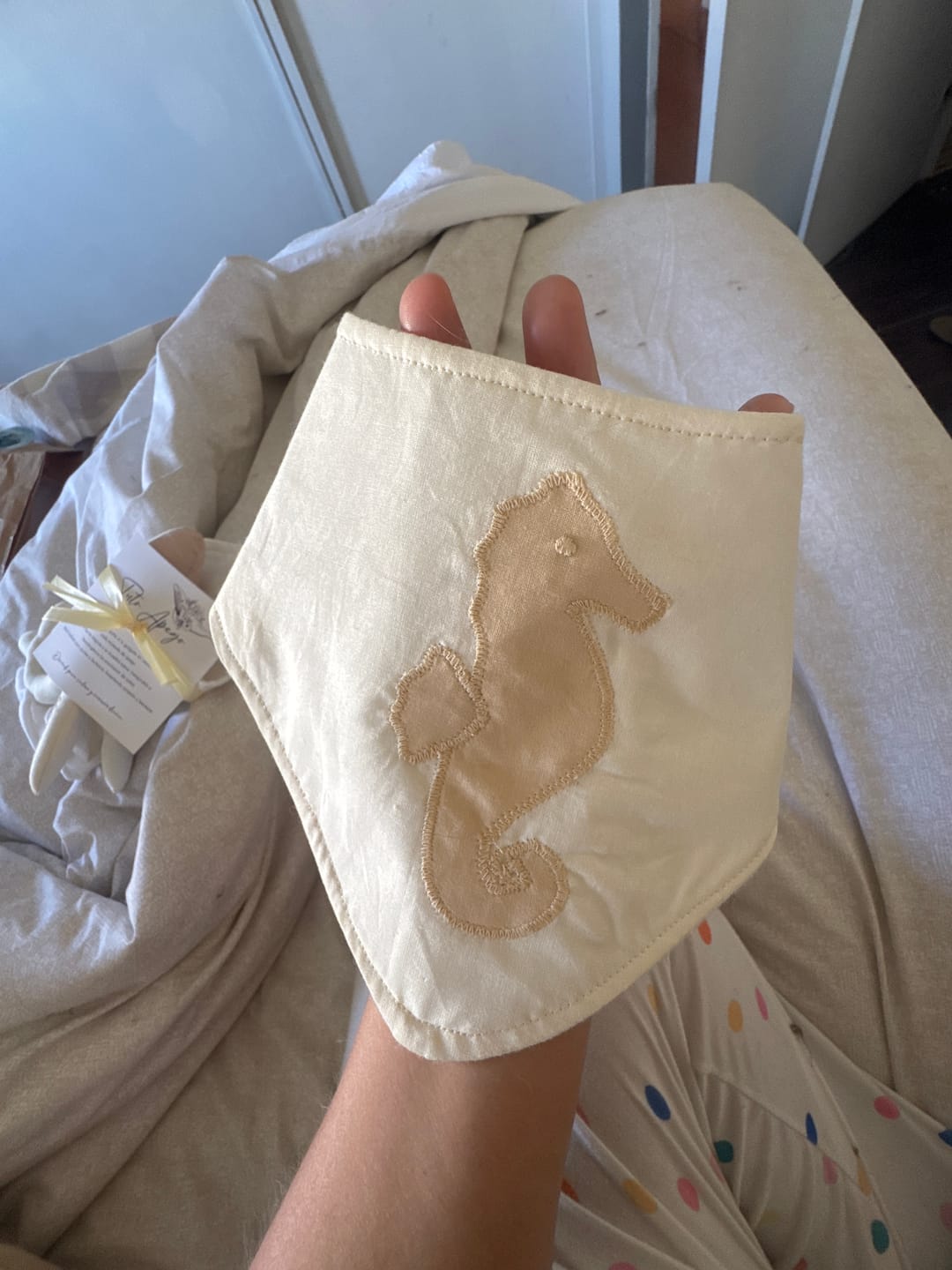 Customer photo review of Babero Bandana 𓇼 Caballito de Mar • NUEVO