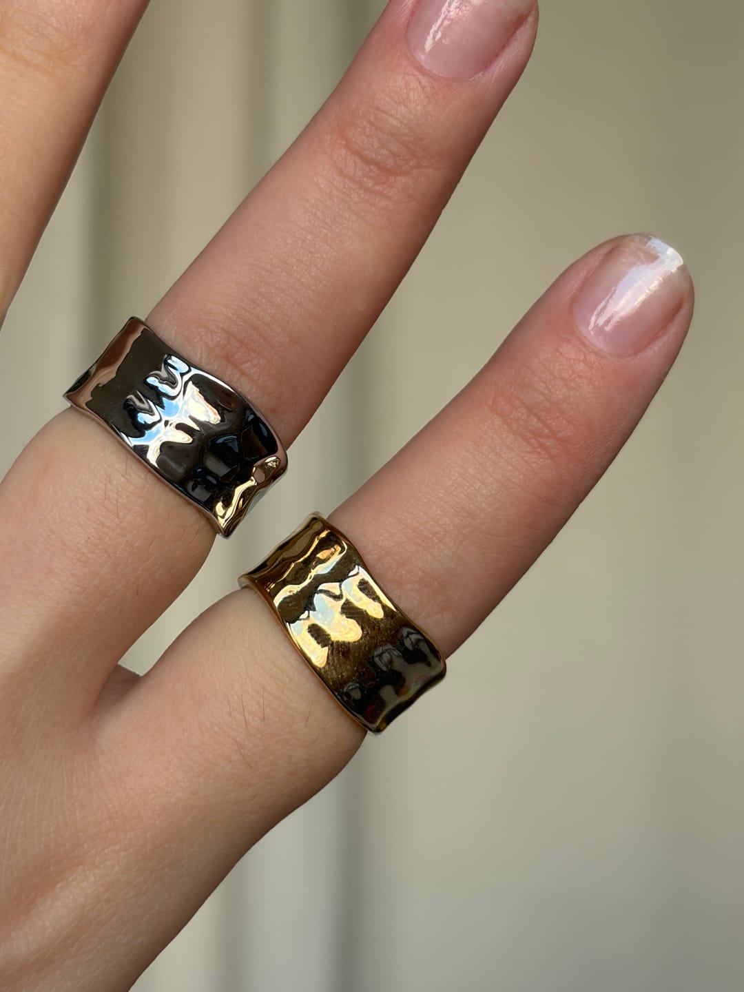 Customer photo review of Textured Band Ring