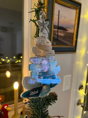 Customer photo review of Family Sea Glass Christmas Tree - Personalized Family Ornament