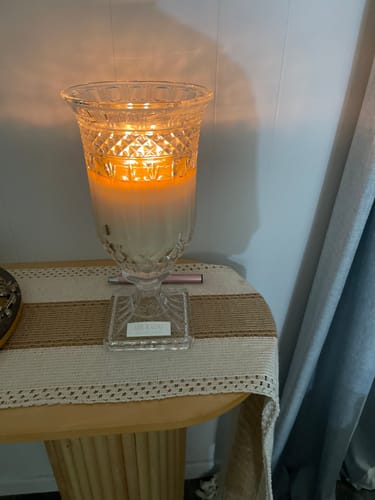 Customer photo review of Camellia & Pink Lotus (Soft Florals | Citrus | White Musk) - Crystal Vase Candle | 200hr Burn