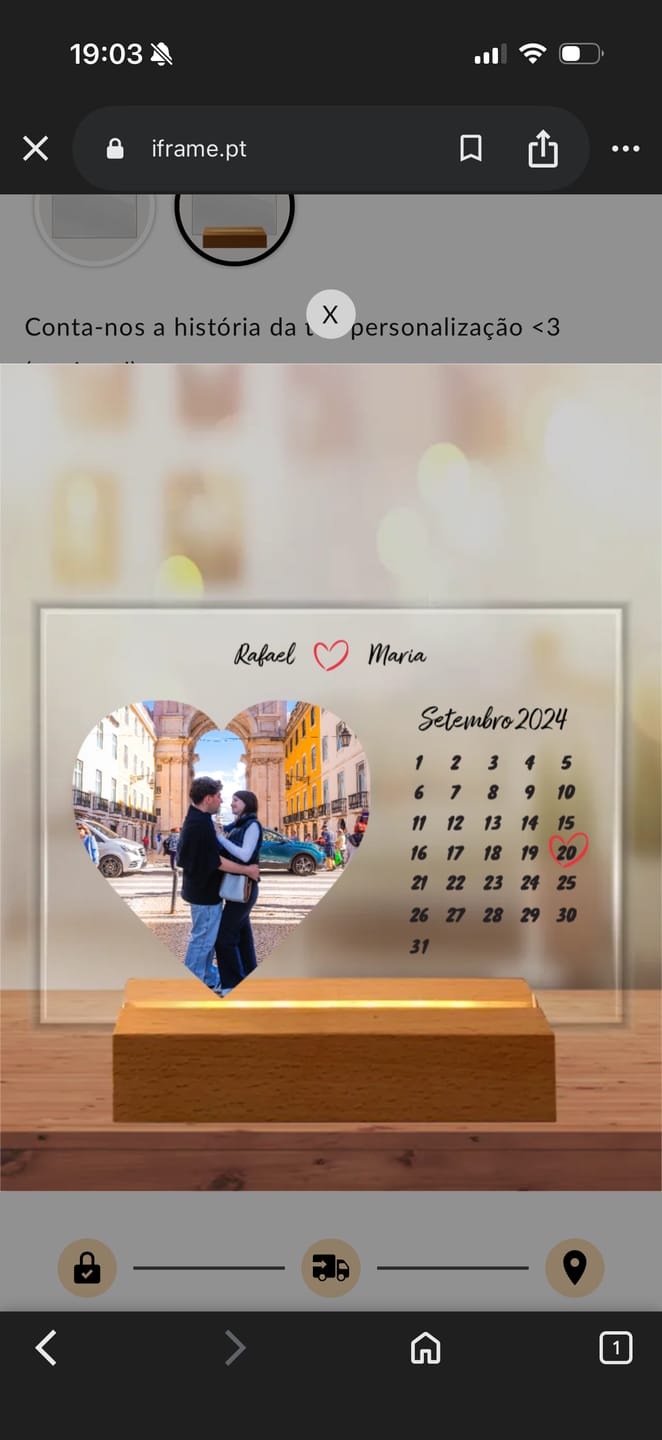 Customer photo review of Placa Dia Especial no Calendário - Personalizado