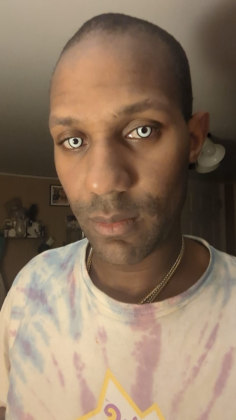Customer photo review of Halloween Cosplay White Manson Prescription Colored Contact Lenses