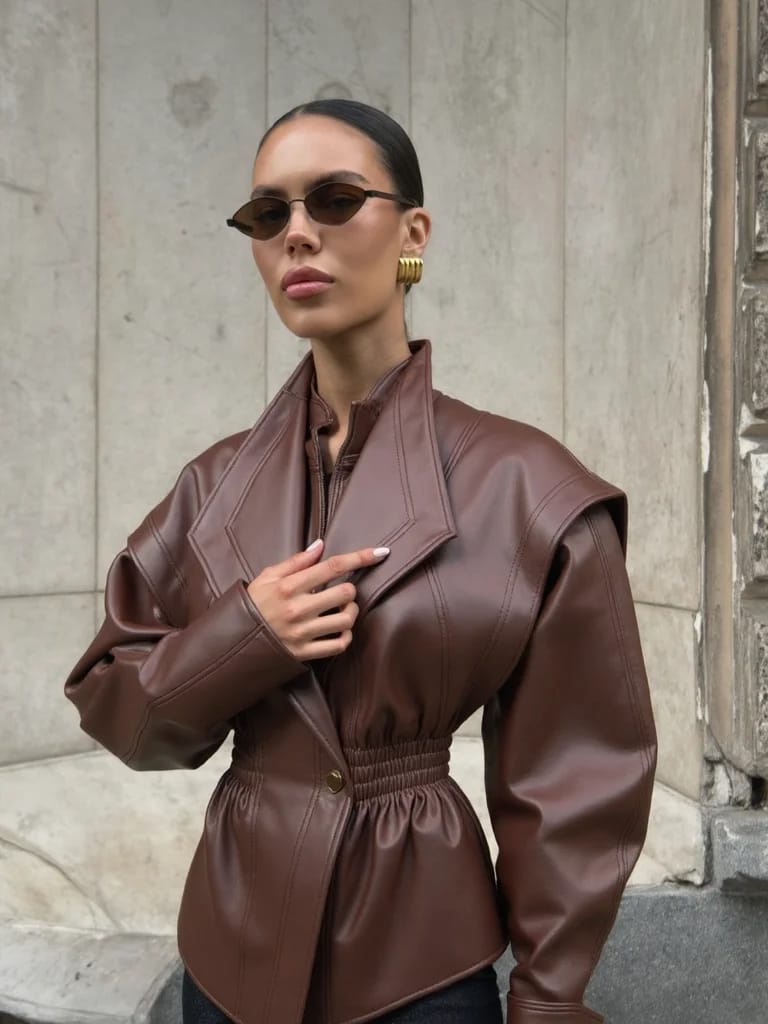 Customer photo review of Rosalie Leather Jacket