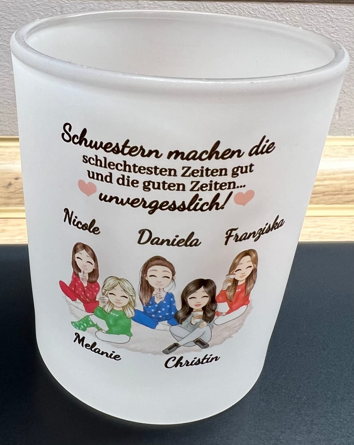Customer photo review of Herzensmenschen - Personalisiertes Teelicht