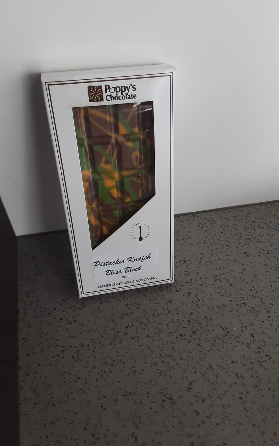 Customer photo review of Pistachio Knafeh Bliss Block - Viral Dubai Chocolate Bar 200g