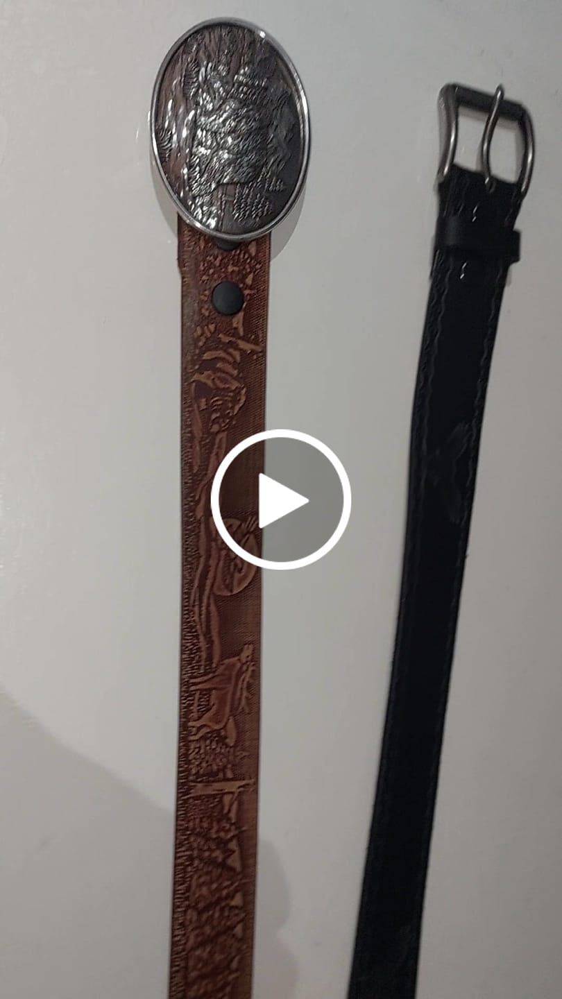 Customer video review of The Eagle Belt- Black Chain Link Embossed 100% Real Leather Belt