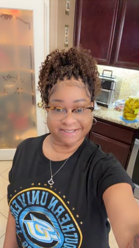 Customer photo review of Lulu - Bora Bora Pre Bleached HD Full Lace Human Hair Curly Wave Boho Box Braided Wig