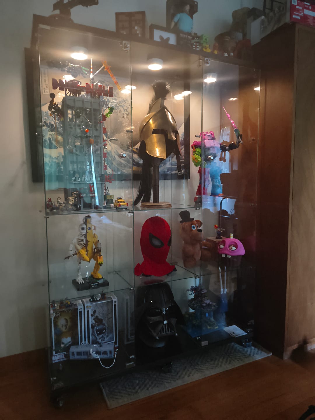 Customer photo review of Lockable Glass Display Cabinet With Wheels 169cm