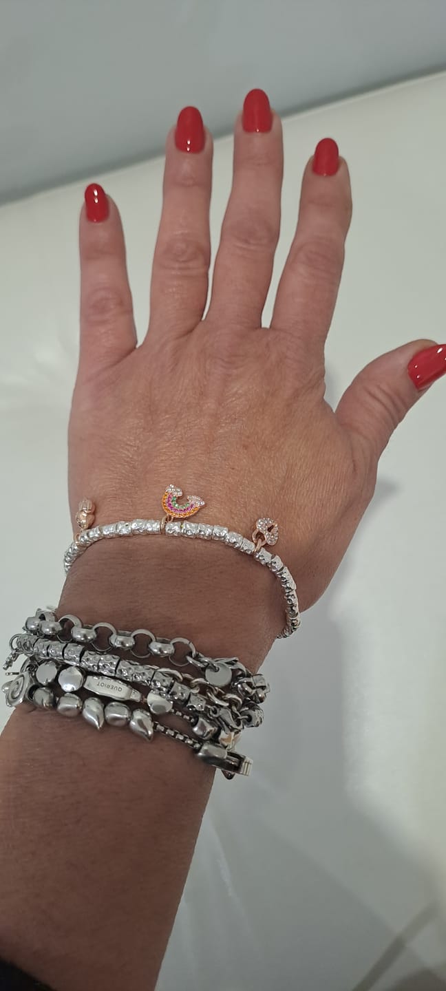 Customer photo review of CREA IL TUO BRACCIALE GRANELLI MAXI - charms rosa