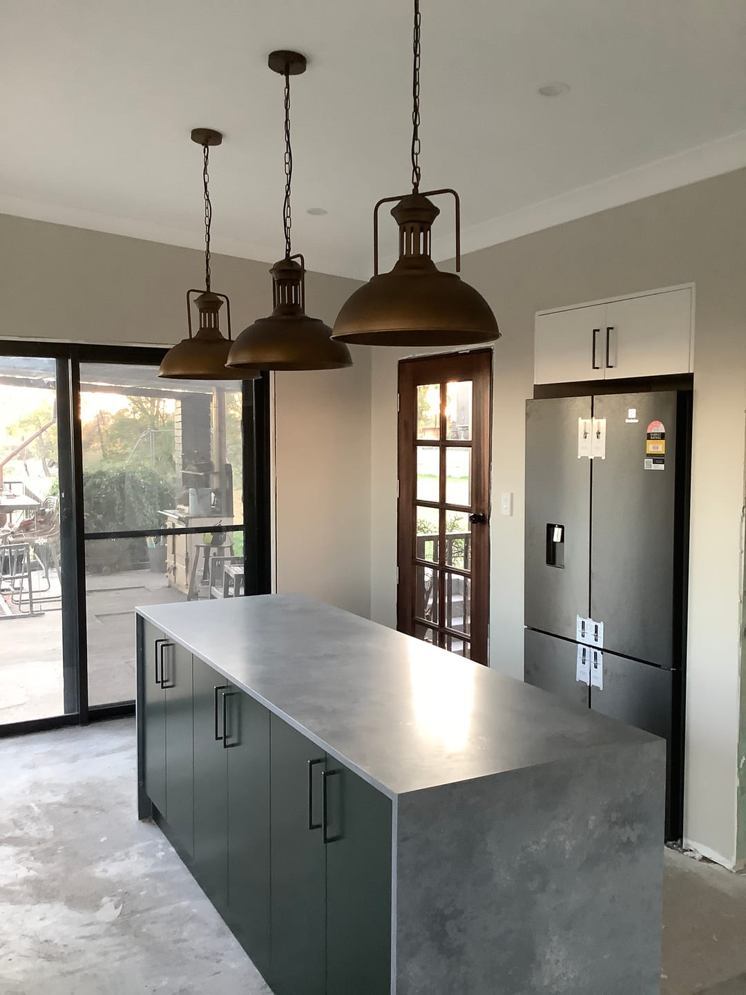 Customer photo review of Industrial Single Dome Pendant Light