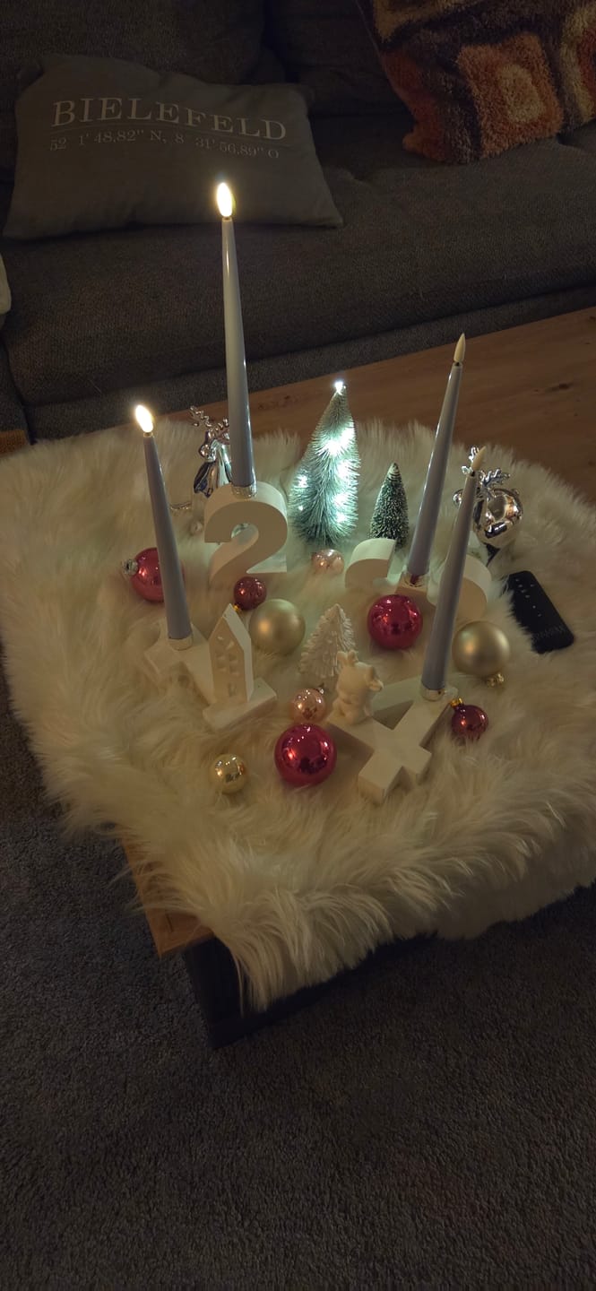Customer photo review of LED Kertelys med Lak, 2 stk (28 cm) Støvet blå