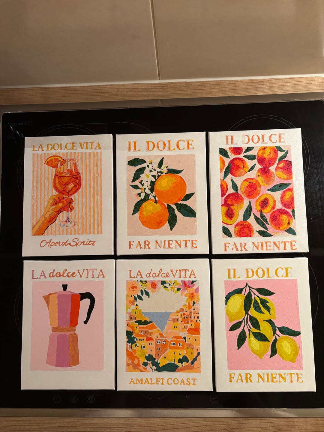 Customer photo review of 6 Mini Paintings | Italiaanse ''Dolce Vita'' set