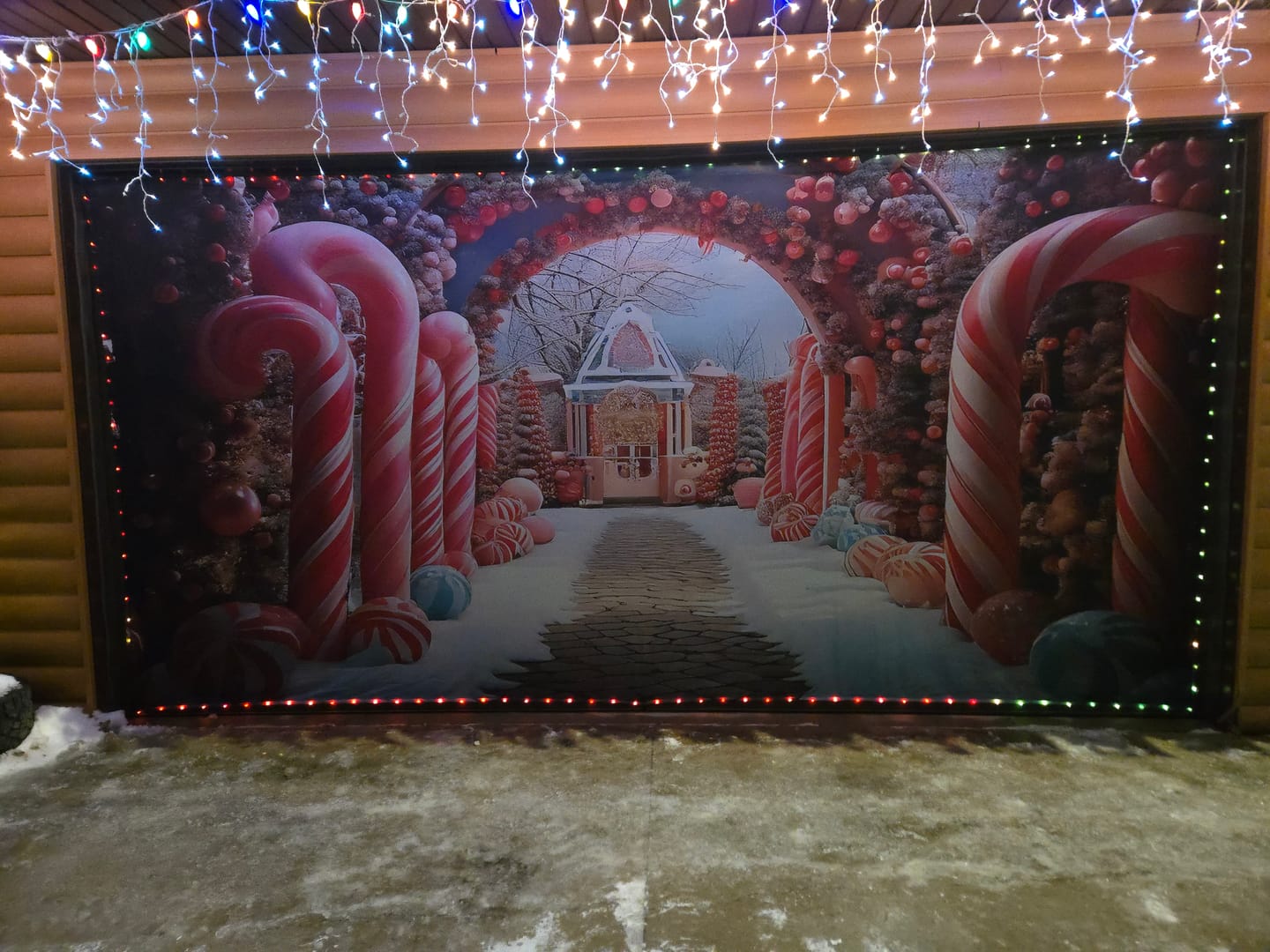 Customer photo review of Candy Cane Christmas Entrance Garage Door Cover Banner Decoration - Decor Your Door