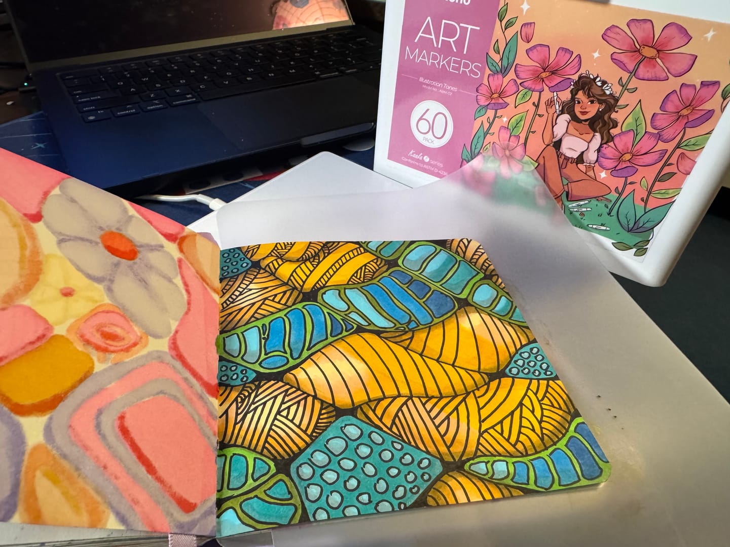 Customer photo review of Ohuhu Kaala Dual Tips Alcohol Art Markers- 60 Colors Illustrations