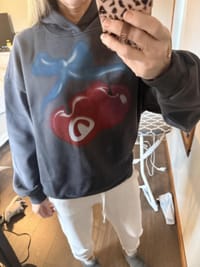 Customer photo review of Aelfric Eden Oversized Cherry Pattern Pullover Hoodie