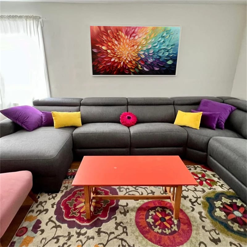 Customer photo review of Colorful Abstract Textured Painting Canvas #AT067