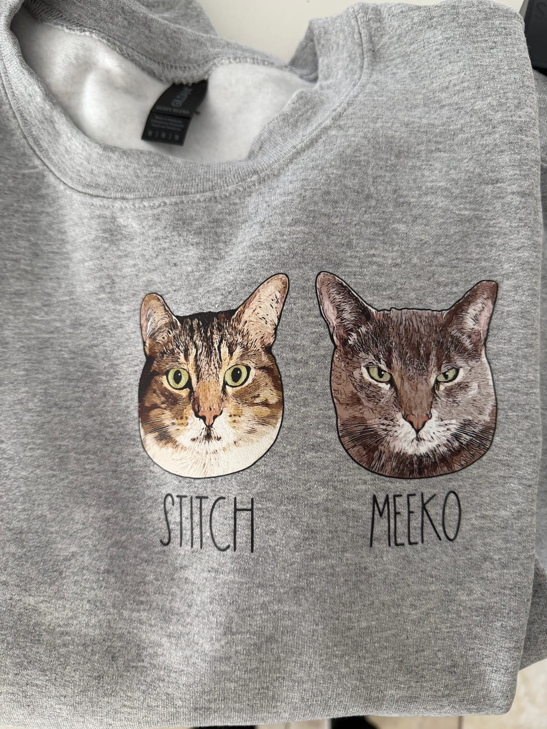 Customer photo review of Custom Printed Crewneck with Your Pet’s Image – Personalized Gift for Pet Lovers