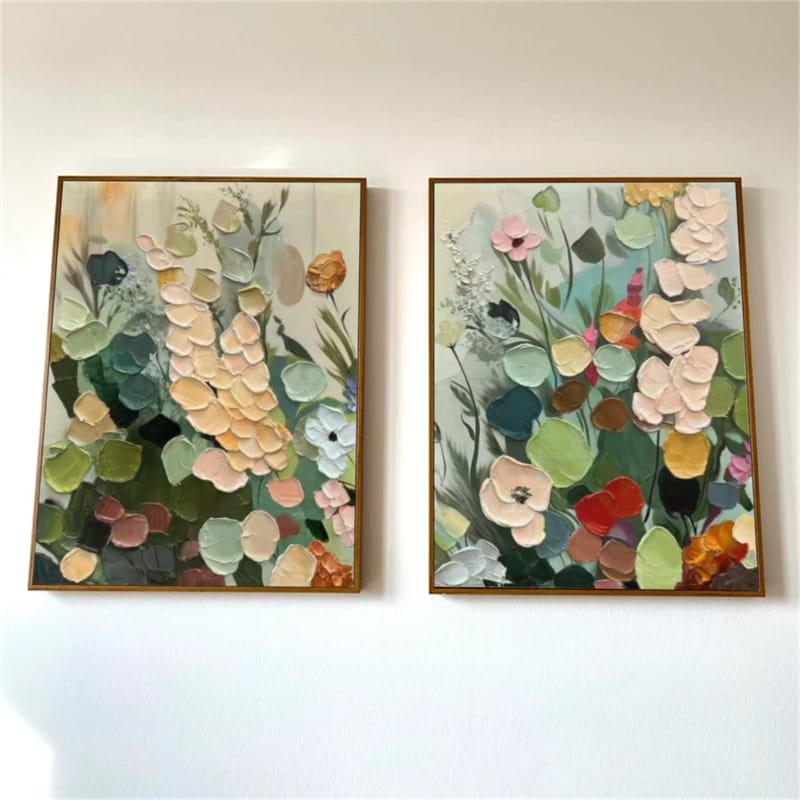 Customer photo review of Flower Abstract Textured Wall Art Set of 2 #FP129