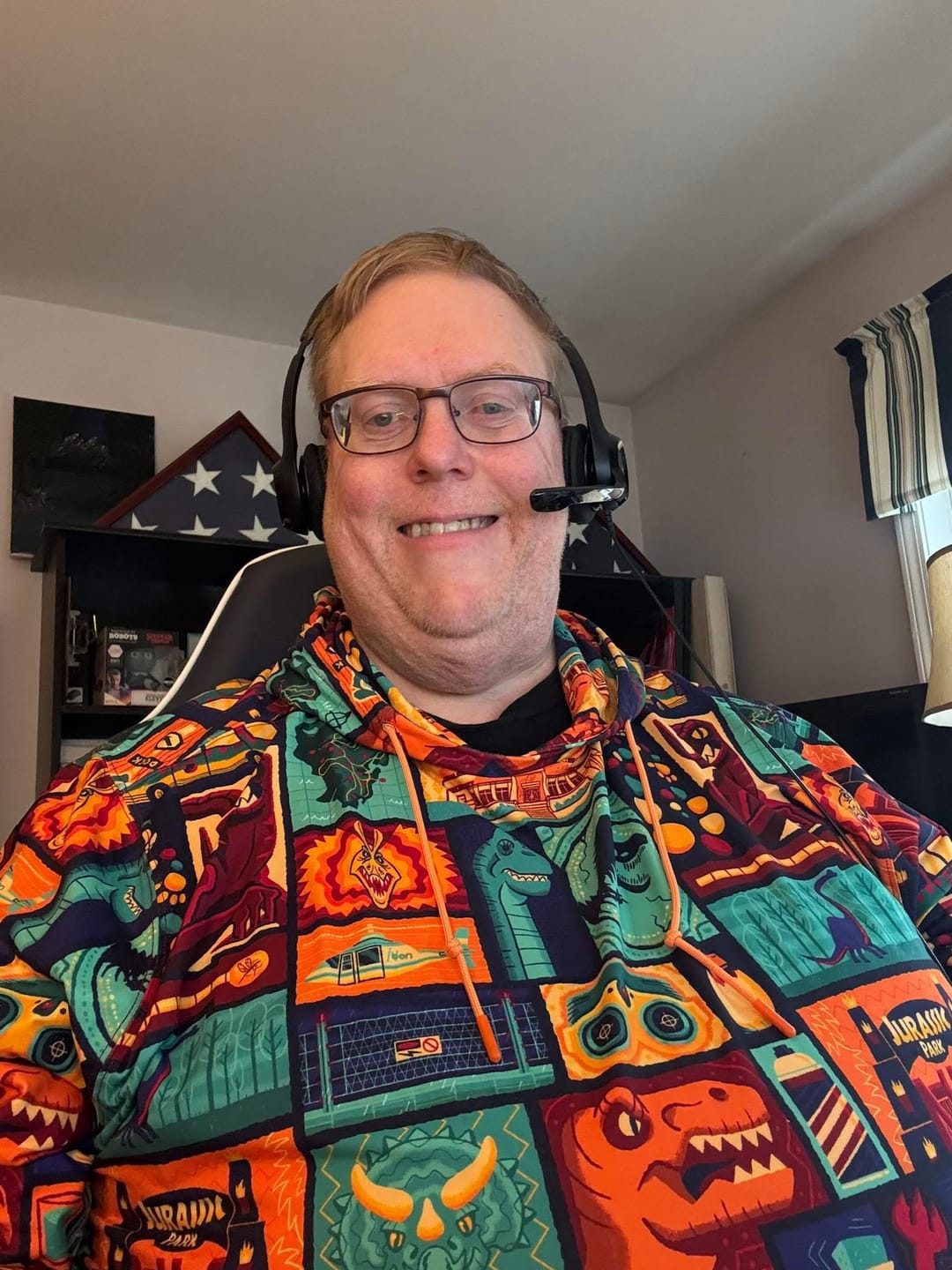 Customer photo review of Jurassic Park "Tiki Finds a Way" – Performance Hoodie