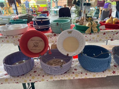 Customer photo review of Label-Set "Handmade" - RotBraun - CS0016 - für Häkelkörbe etc.