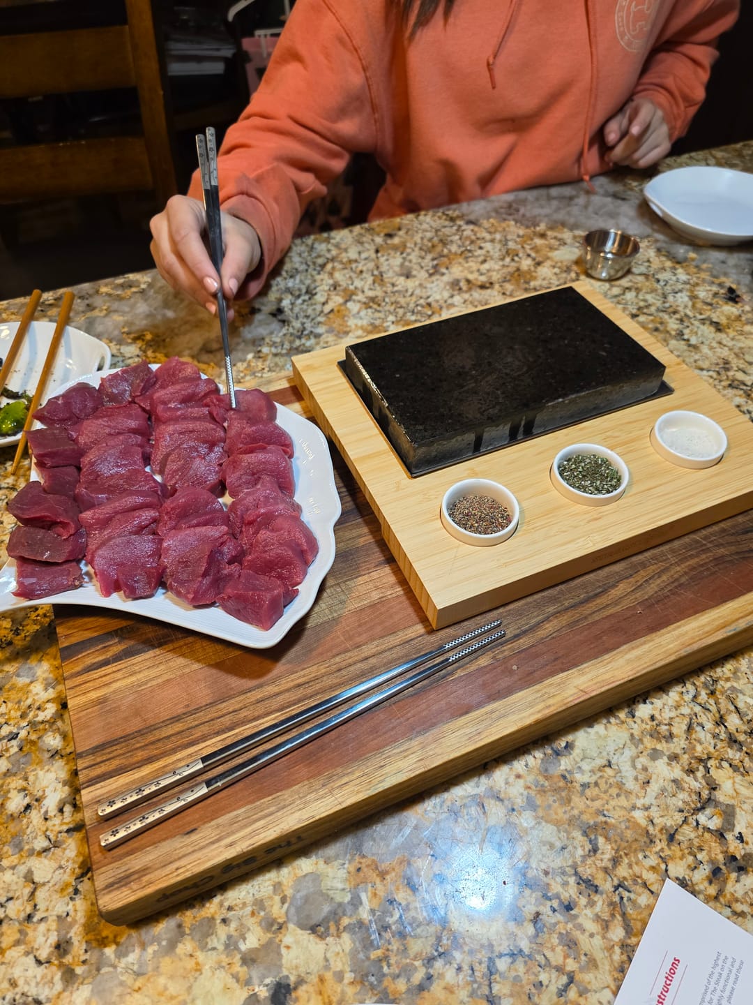 Customer photo review of The SteakStones Sizzling Steak Plate