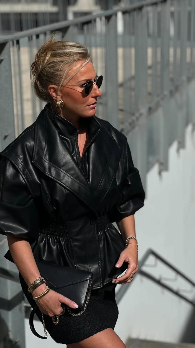 Customer photo review of Rosalie Leather Jacket